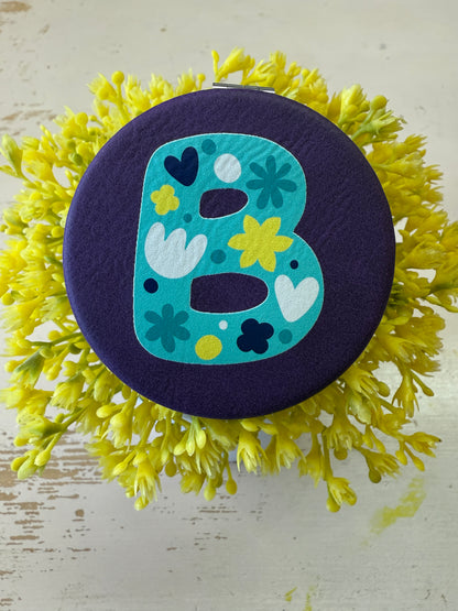UV Printed Single-Letter Monogram Compact Mirror