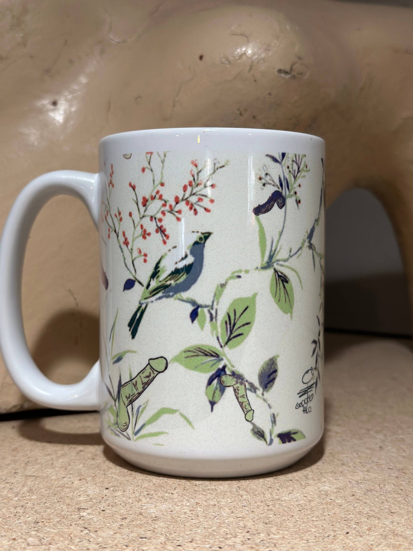 Wild Flower Penis 15oz Ceramic Coffee Mug