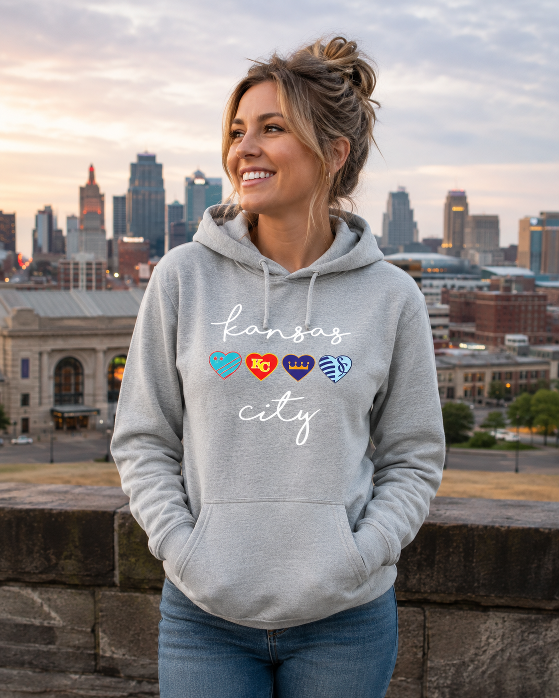 Kansas City Sports Grey Hoodie