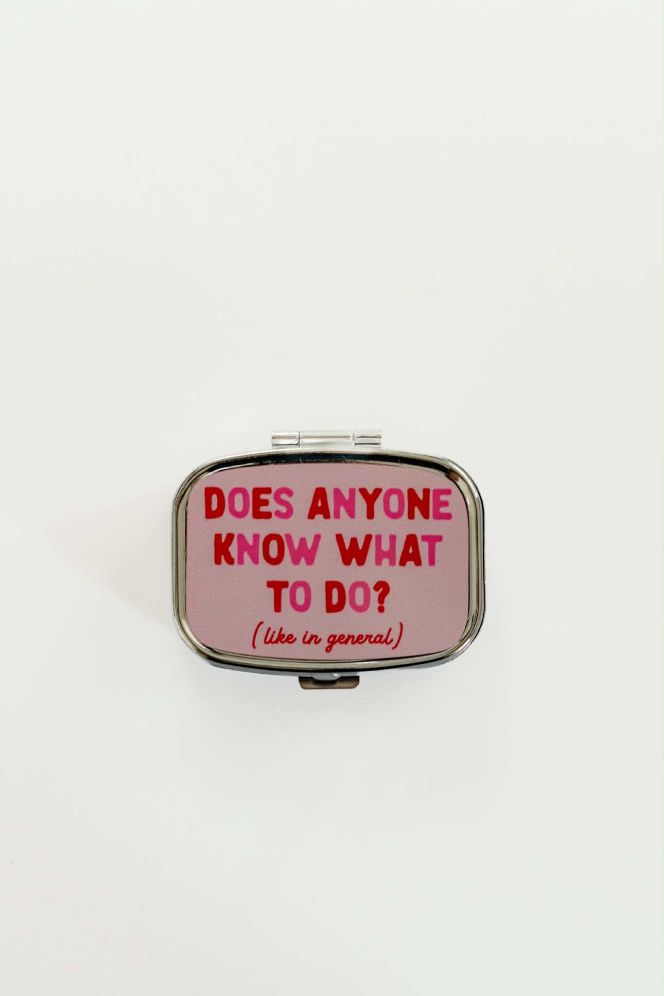 Pill Box Funny Gift Pill Case with Mirror