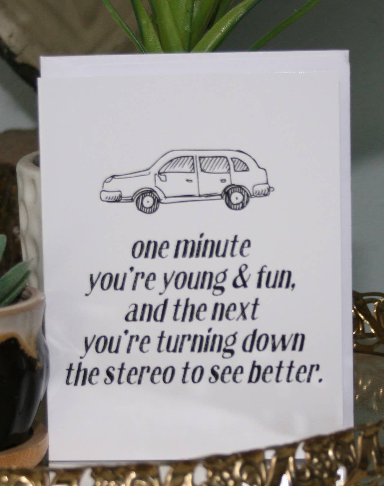 Turn the Stereo Down Greeting Card – Designed To Flaunt