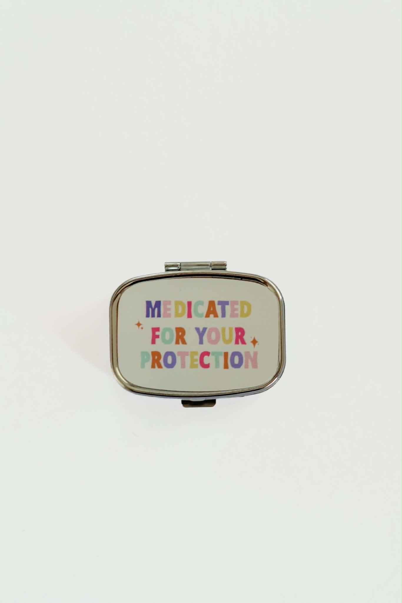 Pill Box Funny Gift Pill Case with Mirror