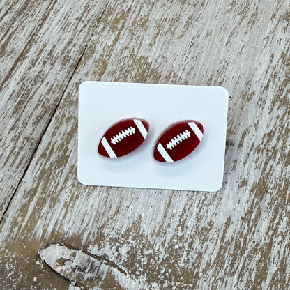 UV Printed Football Acrylic Stud Earrings