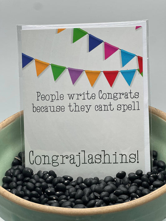 Spell congrats! Greeting Card 
