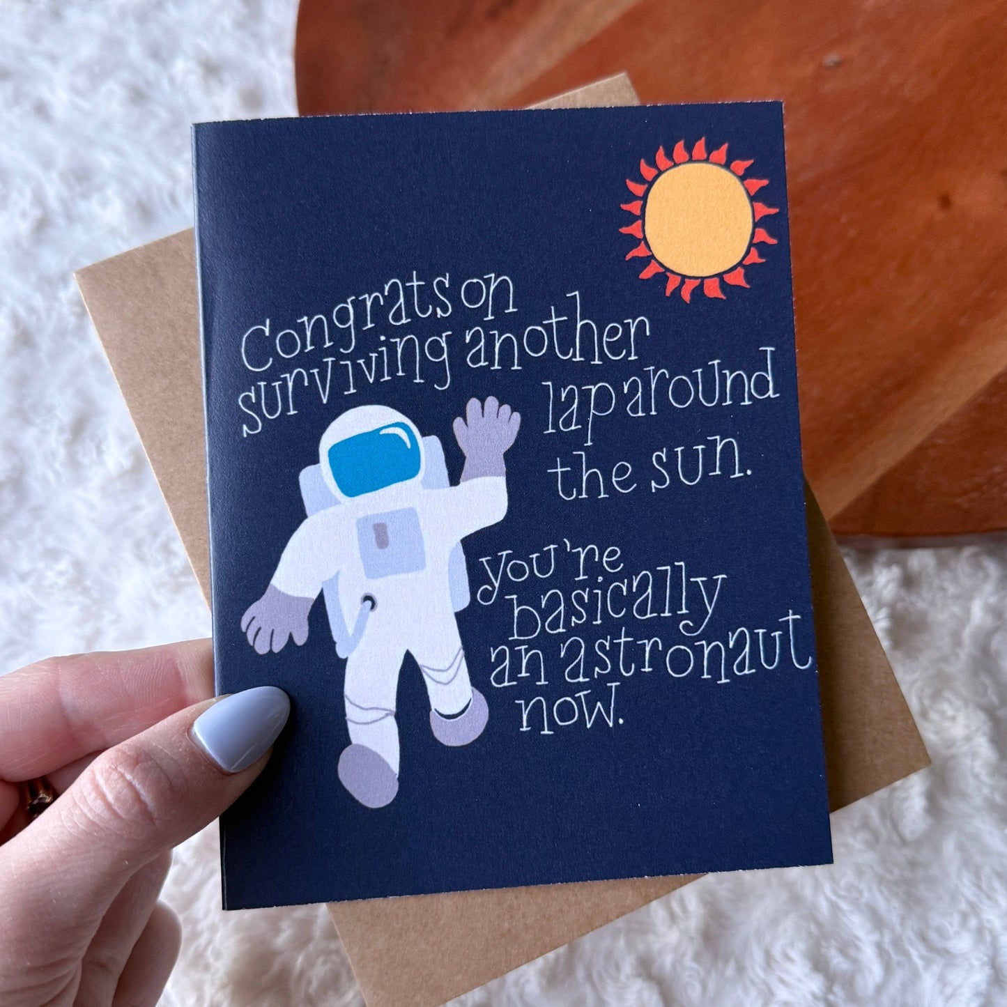 "Another lap around the sun" Funny Astronaut Birthday Card