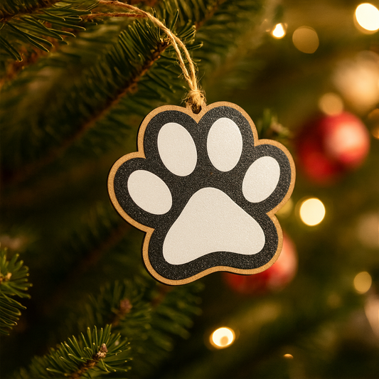 UV Printed Paw Print Personalized Name Ornament