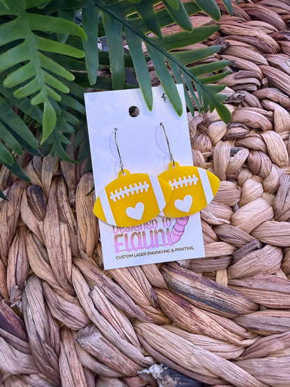 UV Printed Game Day Love Acrylic Dangle Earrings