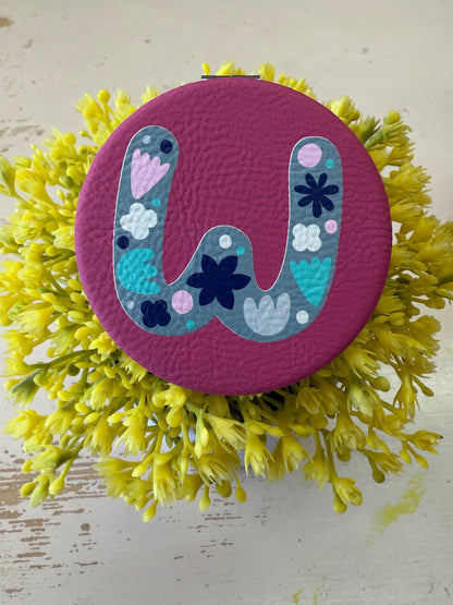 UV Printed Single-Letter Monogram Compact Mirror