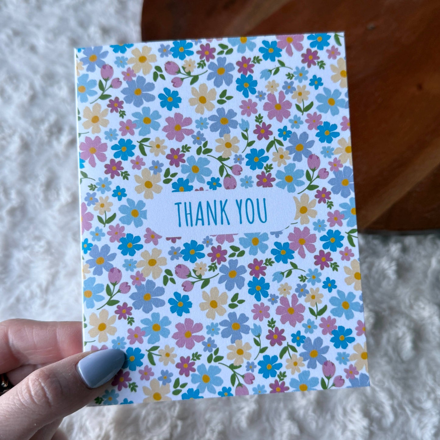 Colorful Flower Pattern Thank You Card