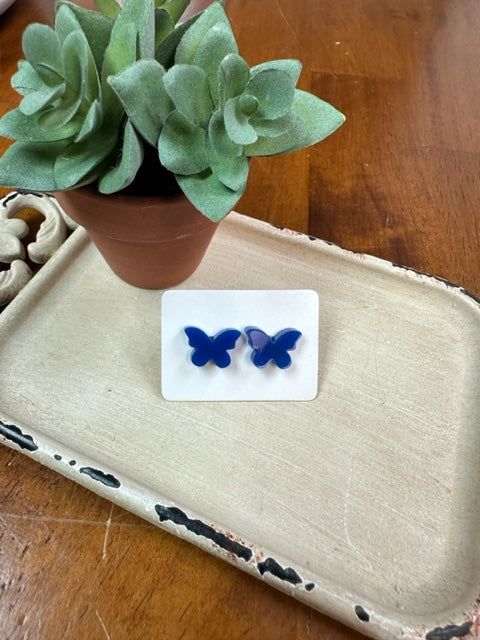 Blue Butterfly Studs