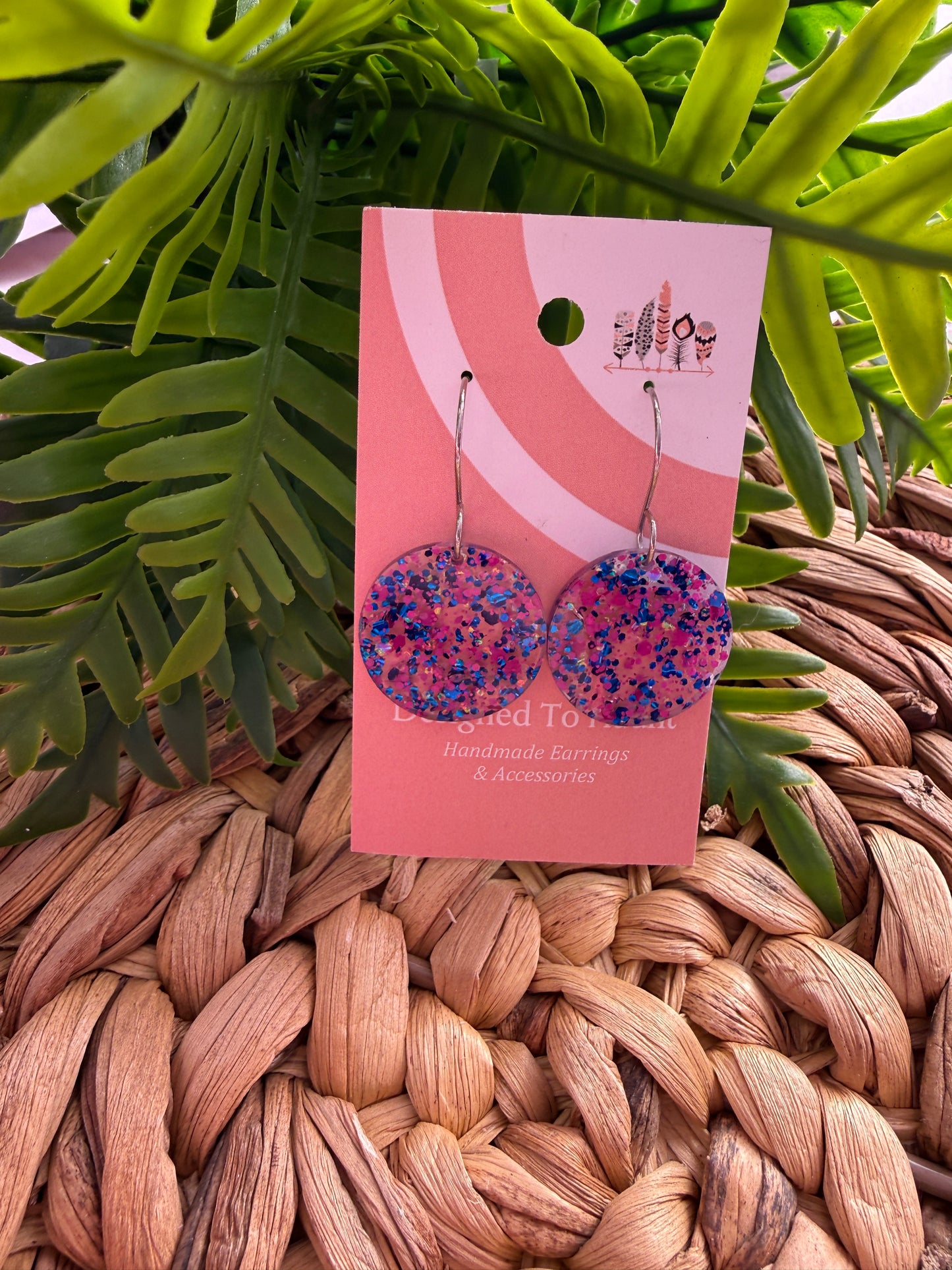 Confetti Shimmer Acrylic Dangle Earrings