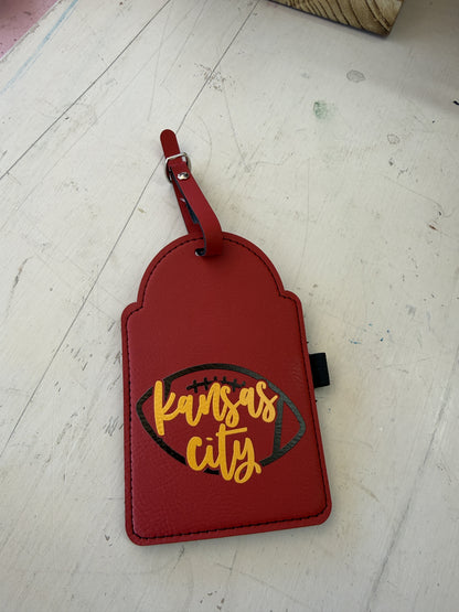UV Printed Yellow KC Football Golf Bag Tag