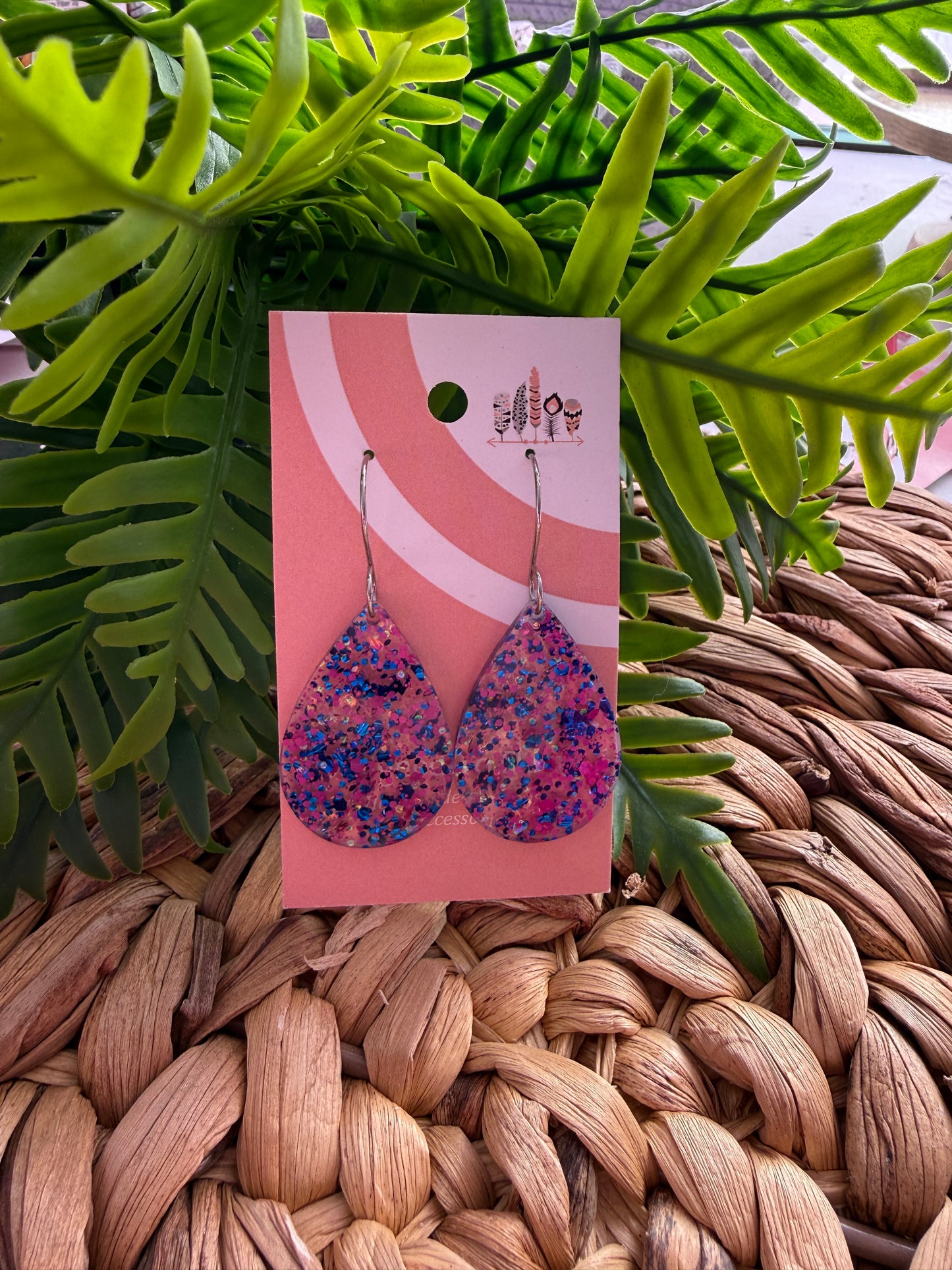 Confetti Shimmer Acrylic Dangle Earrings