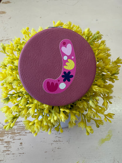 UV Printed Single-Letter Monogram Compact Mirror