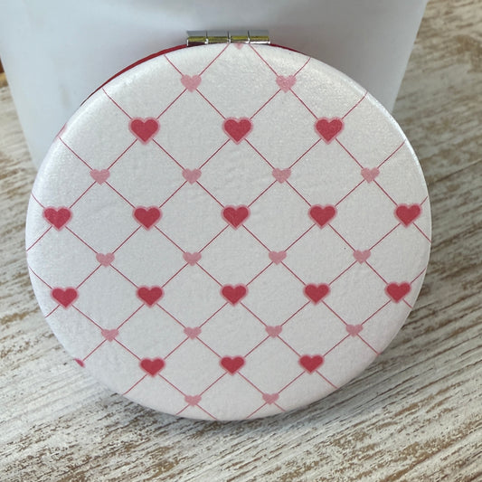 UV Printed Heartstrings Leatherette Compact Mirror