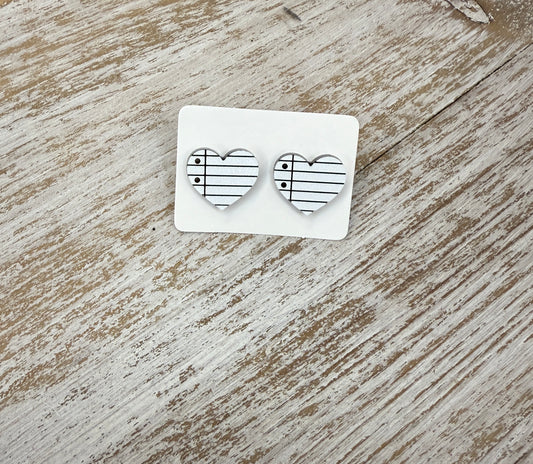 UV Printed Love Notes Acrylic Stud Earrings