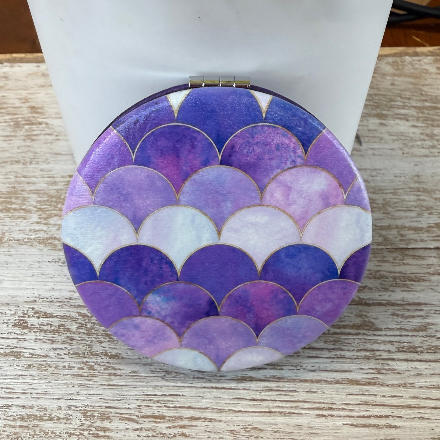 UV Printed Ocean Aura Leatherette Compact Mirror