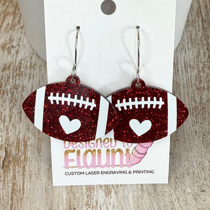 UV Printed Game Day Love Acrylic Dangle Earrings