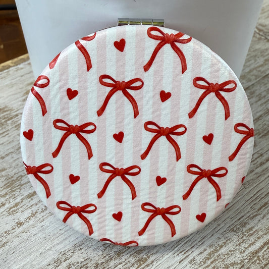 UV Printed Cupid's Ribbon Compact Mirror