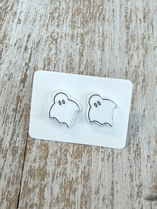 UV Printed Ghosts Acrylic Stud Earrings