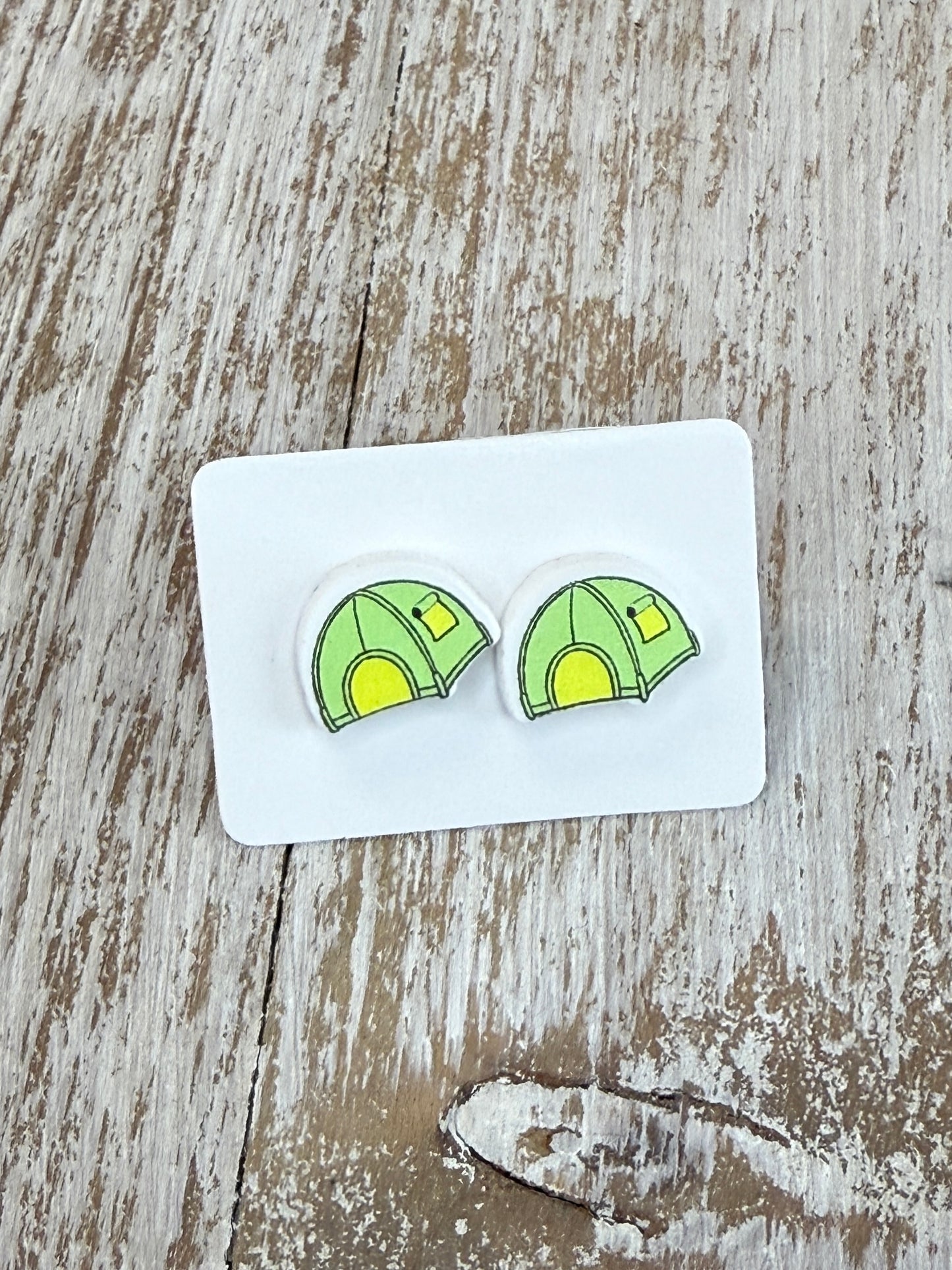 UV Printed Tents Acrylic Stud Earrings