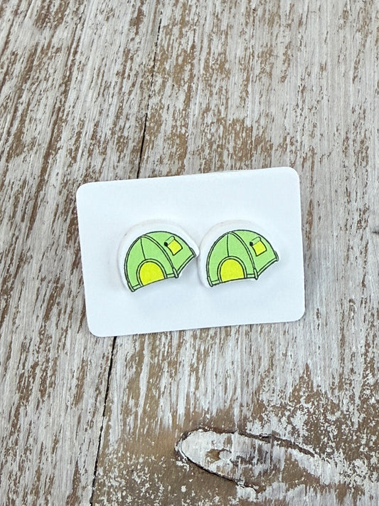 UV Printed Tents Acrylic Stud Earrings