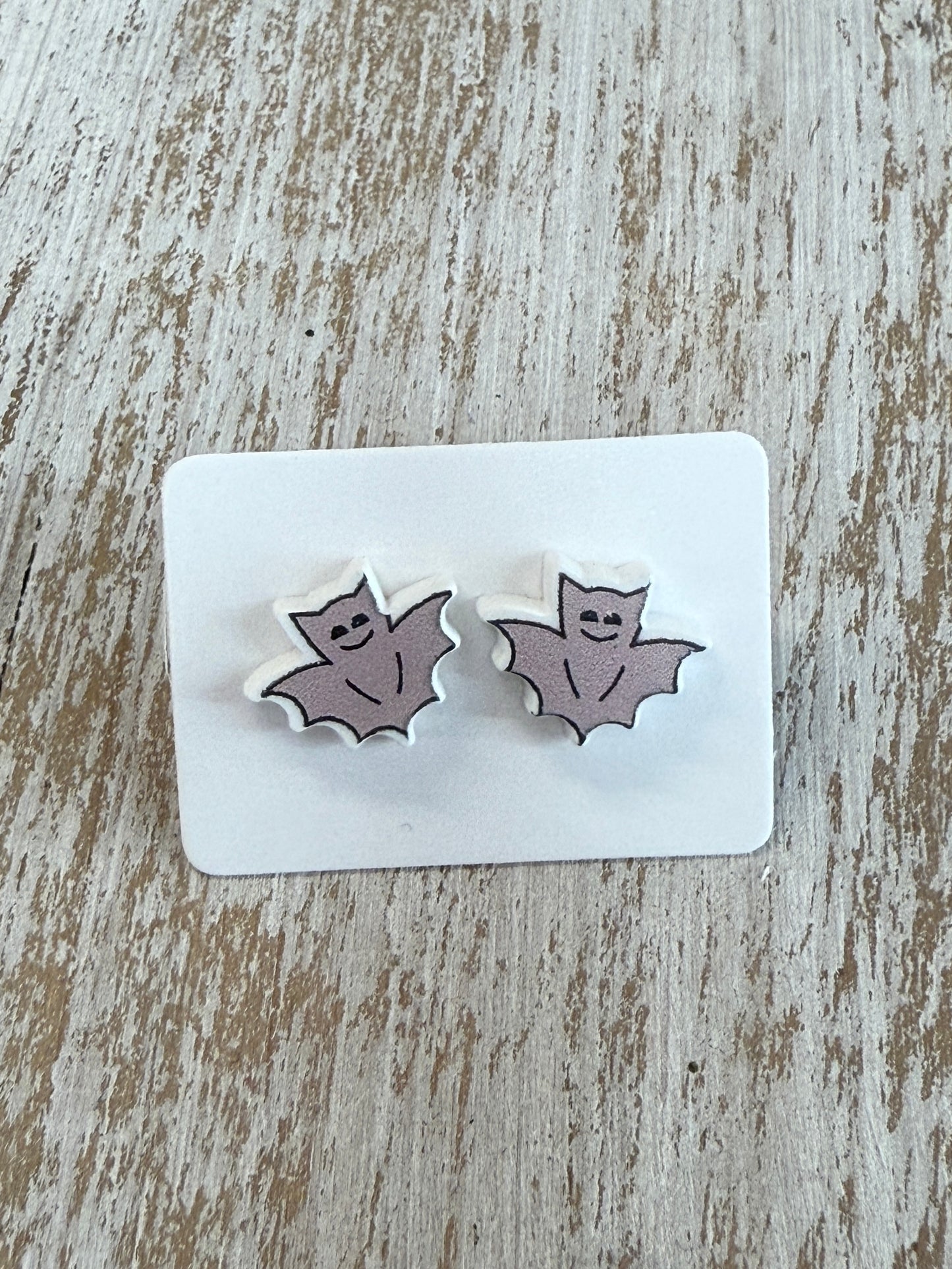 UV Printed Bats Acrylic Stud Earrings