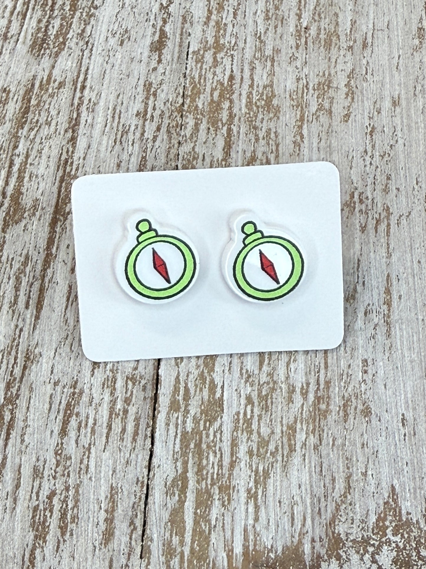 UV Printed Compass Acrylic Stud Earrings