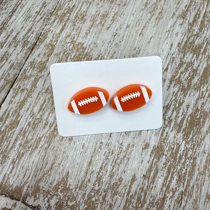 UV Printed Football Acrylic Stud Earrings