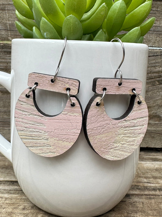 Scoops Chalk Painted Wooden Dangle Earrings