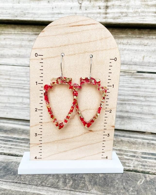 Red and Gold Glitter hollow arrowheads