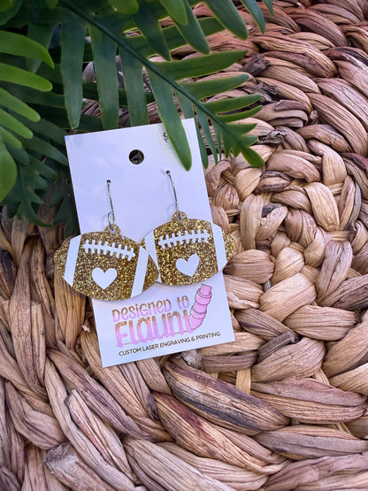 UV Printed Game Day Love Acrylic Dangle Earrings