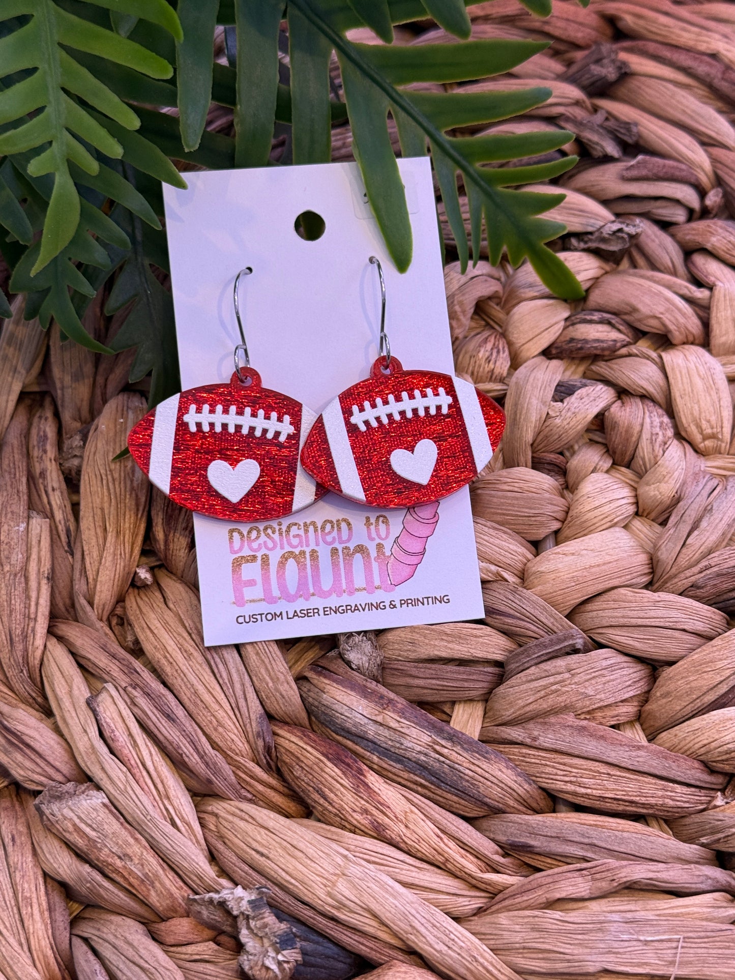UV Printed Game Day Love Acrylic Dangle Earrings