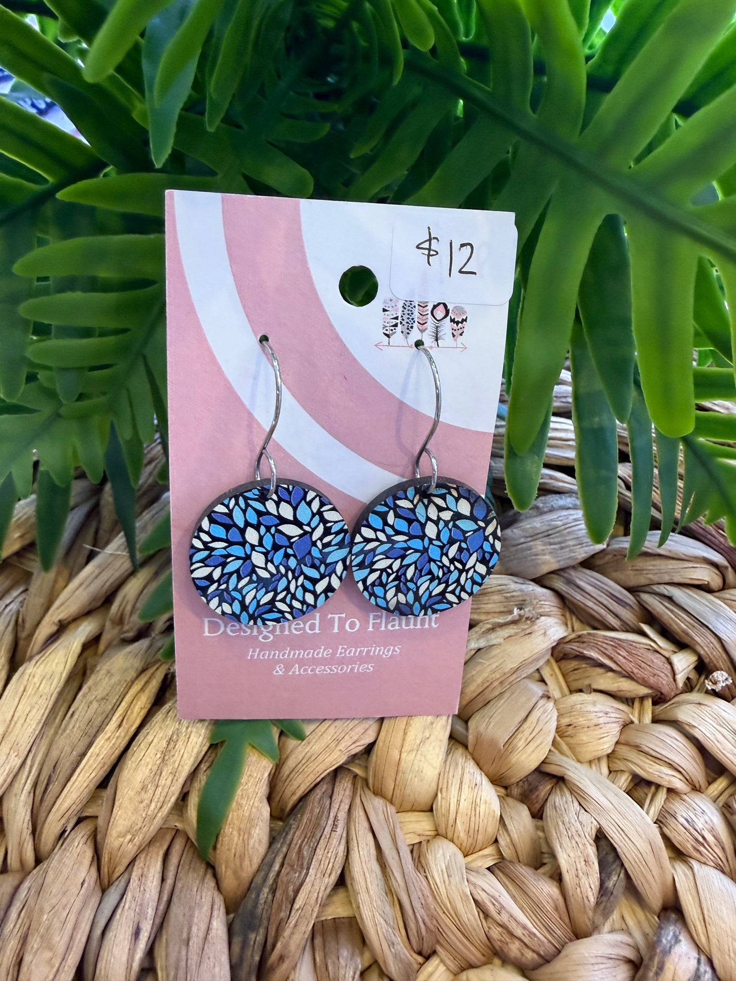 UV Printed Beach Confetti Dangle Earrings
