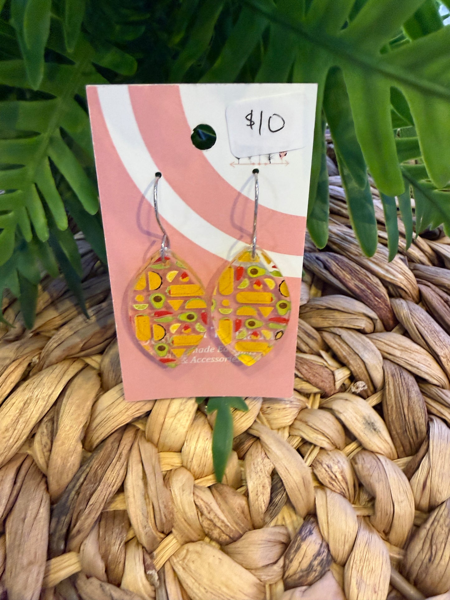 Tacos and Burritos Scattered Print Dangle Earrings