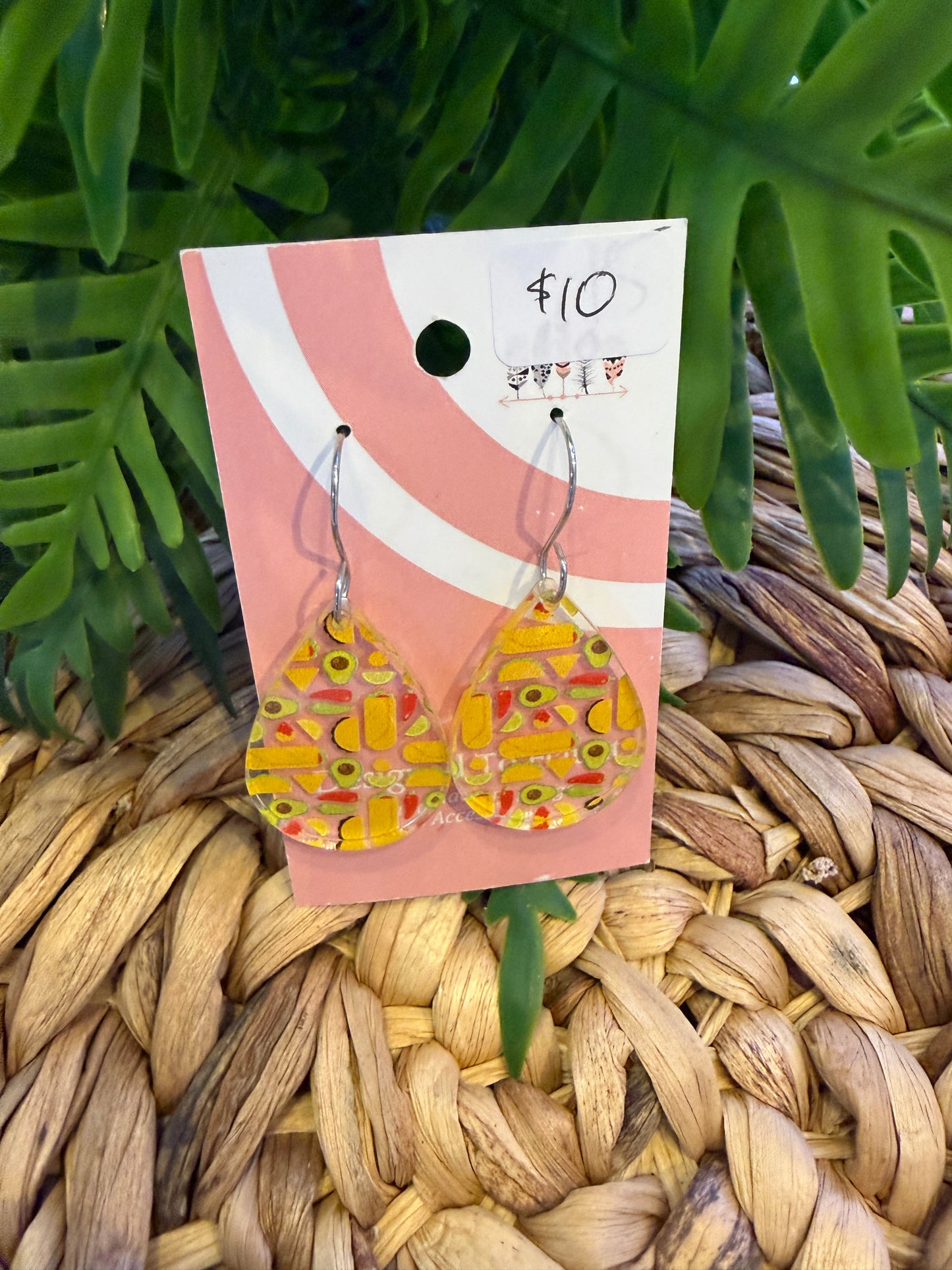 Tacos and Burritos Scattered Print Dangle Earrings