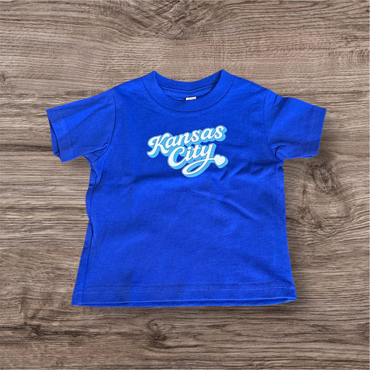 Kansas City Home Team Baseball Script Toddler & Youth Tee