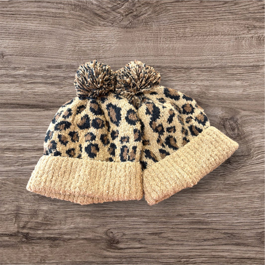 Fuzzy Leopard Beanie
