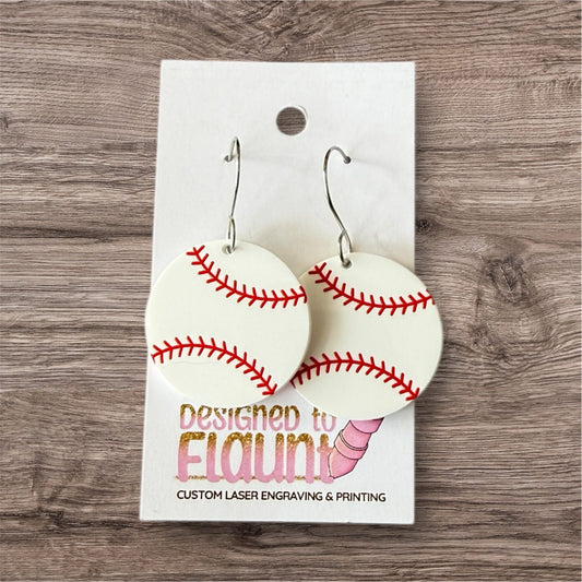 Game Day Baseball Dangle Earrings