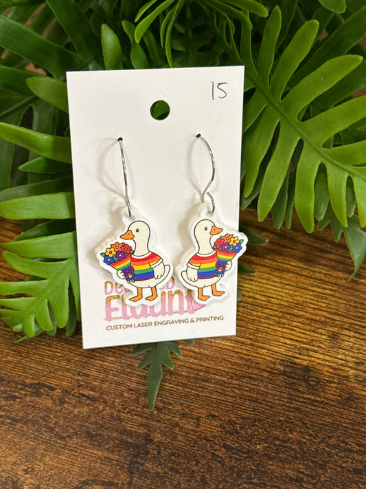 Pride Bouquet Goose Dangle Earrings