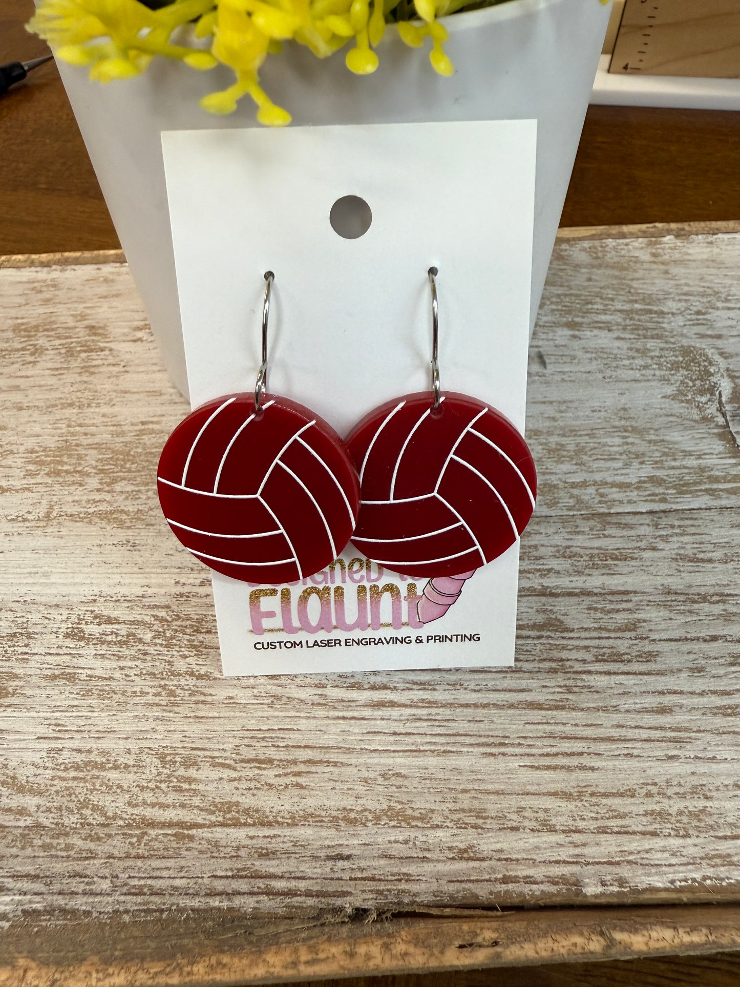 Bump, Set, Sparkle! UV Printed Volleyball Dangles