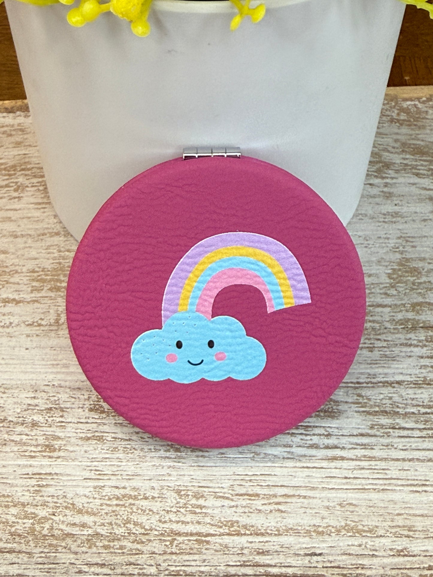UV Printed Rainbow Daydream Leatherette Compact Mirror