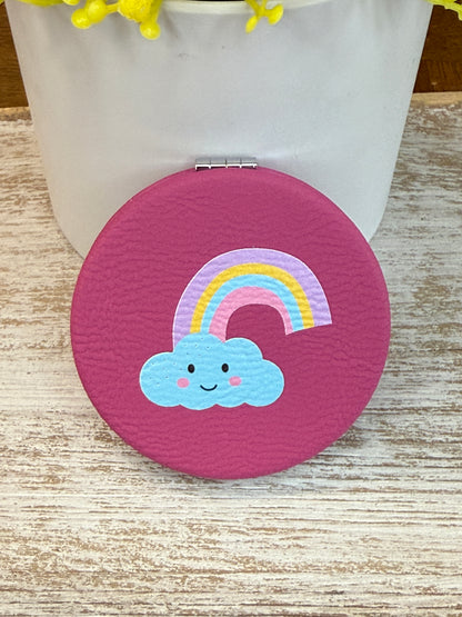 UV Printed Rainbow Daydream Leatherette Compact Mirror