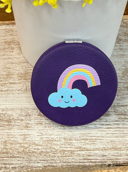 UV Printed Rainbow Daydream Leatherette Compact Mirror