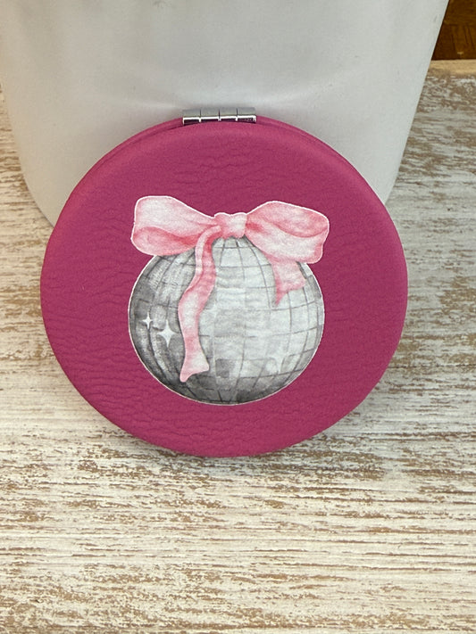 UV Printed Disco Dreaming Leatherette Compact Mirror