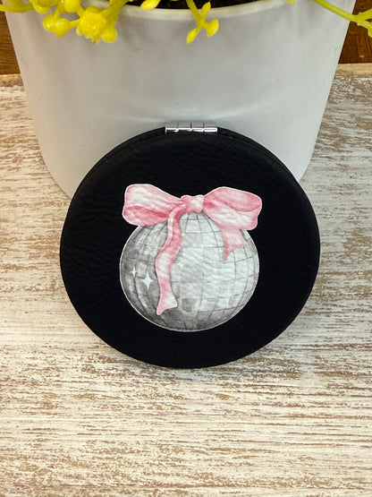 UV Printed Disco Dreaming Leatherette Compact Mirror