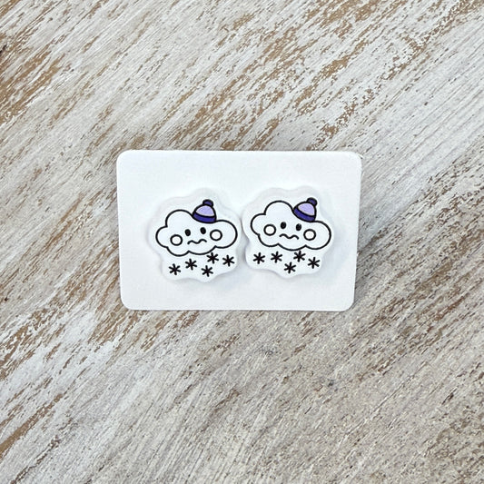 UV Printed Snow Day Acrylic Stud Earrings