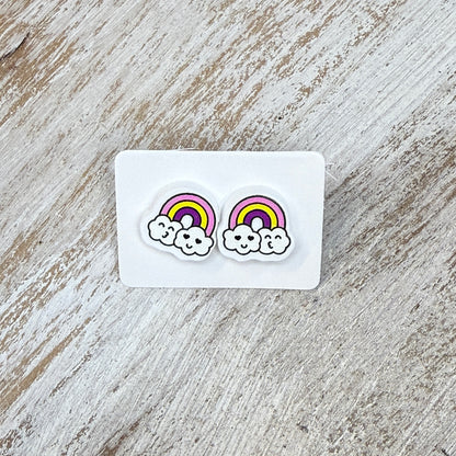 UV Printed Chasing Rainbows Acrylic Stud Earrings