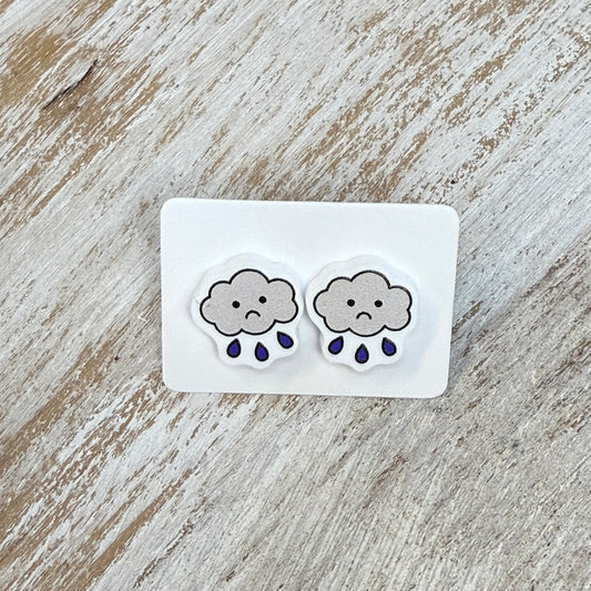 UV Printed Rainy Mood Acrylic Stud Earrings