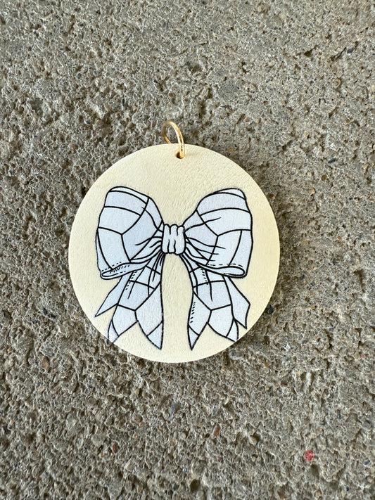 UV Printed Volleyball Bow Keychain